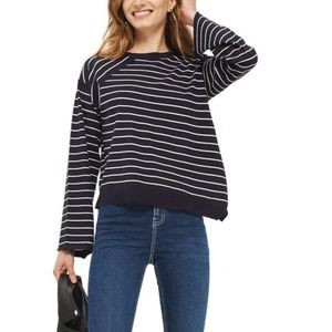 Topshop | Asymmetrical Hem Striped Sweater